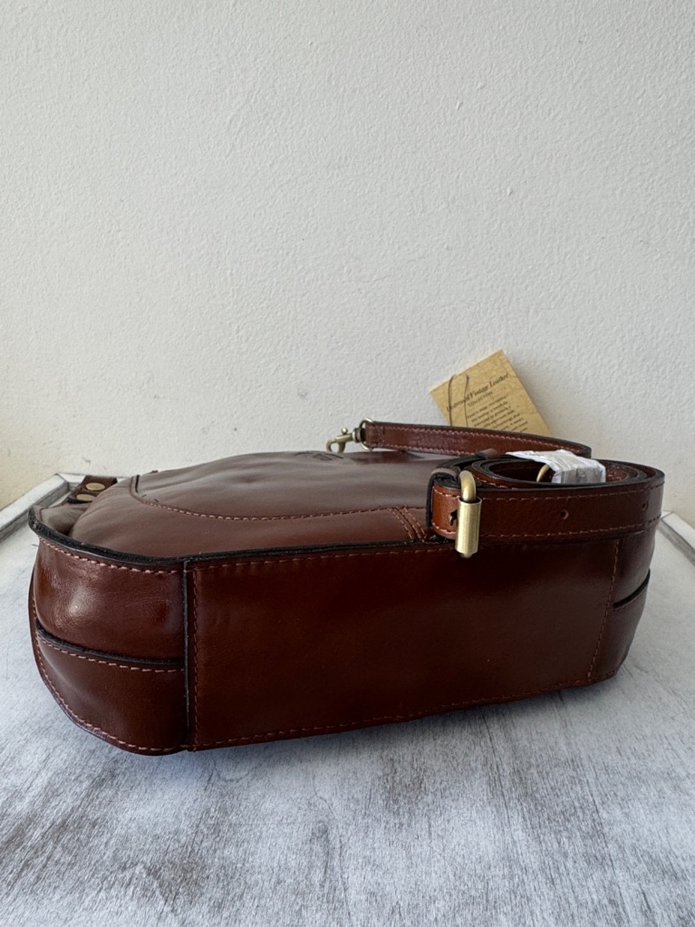 Patricia Nash Caletta Hobo Crossbody Bag Distessed VTG Leather Cognac - Picture 10 of 14